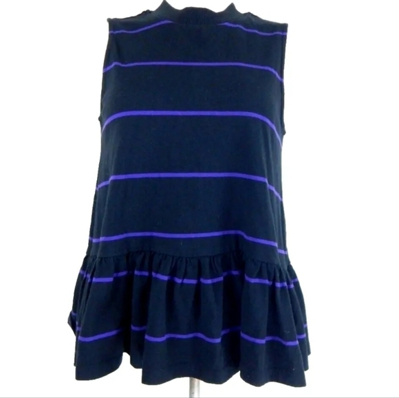 Anthropologie Hildi Striped Peplum Top - Picture 2 of 4
